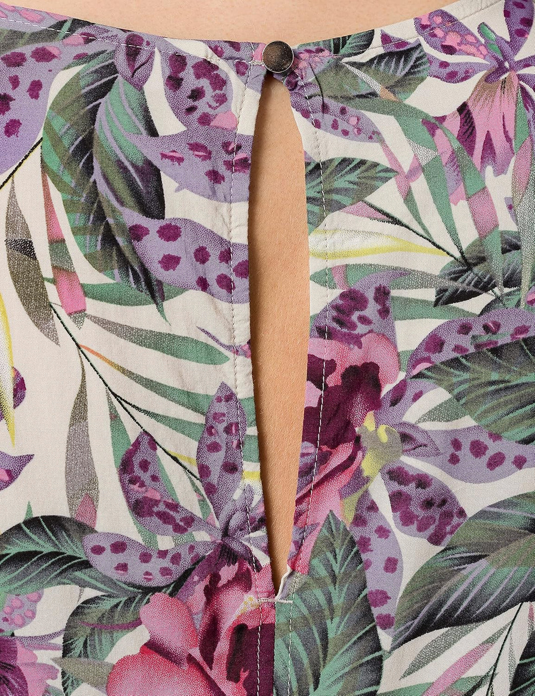 Q/S designed by - s.Oliver Damen 2063093 Bluse 32 Beige Floral Aop, 32 Beige Floral Aop
