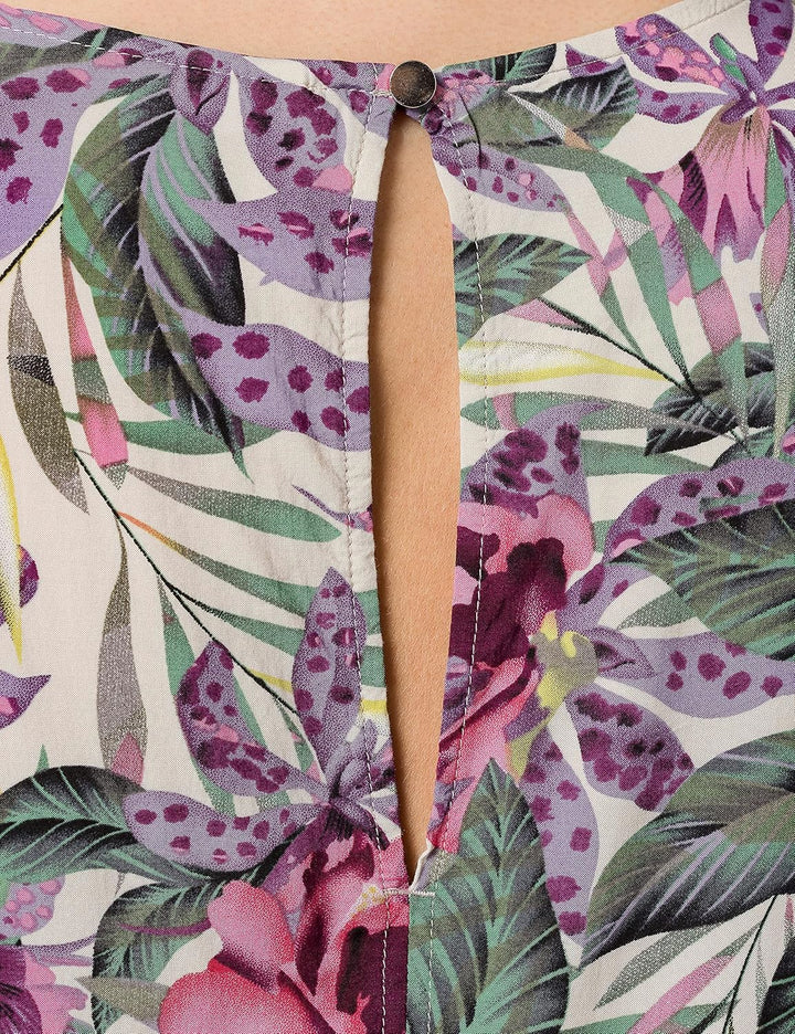 Q/S designed by - s.Oliver Damen 2063093 Bluse 32 Beige Floral Aop, 32 Beige Floral Aop