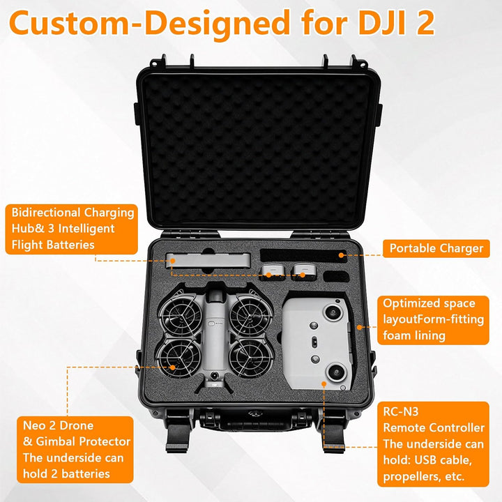 Koffer Für DJI Neo2-Drohne, Die N3-Fernbedienung Und Datenkabel Usw | Dji Neo2 Case,Wasserdicht,Stos
