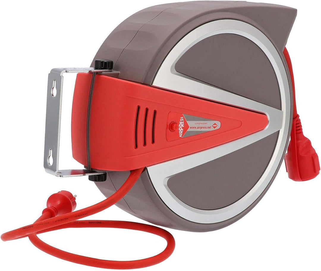 Federzug Kabel-Aufroller 15 m 3 x 2,5mm² IP44 230 Volt Automatik Wand Abroller Kabeltrommel