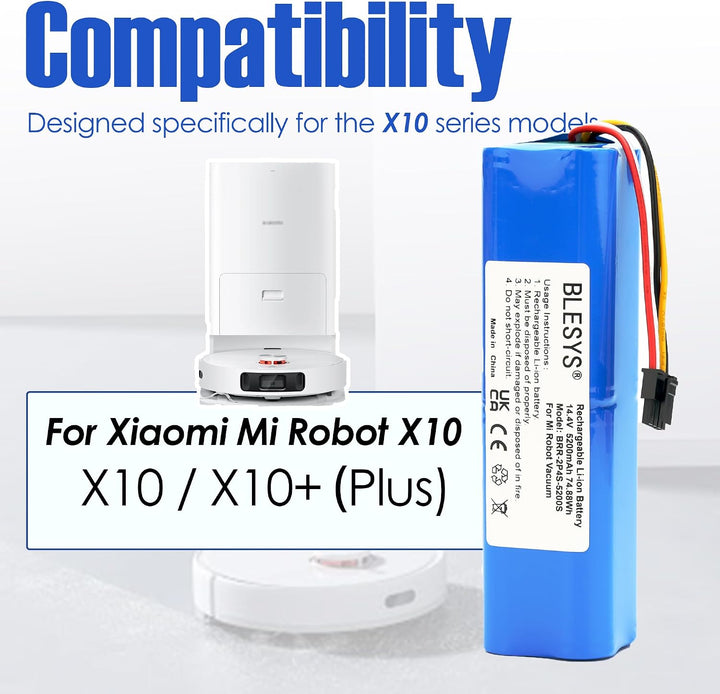 BLESYS Akku für Xiaomi Mi Robot Vacuum X10+ (X10 Plus)