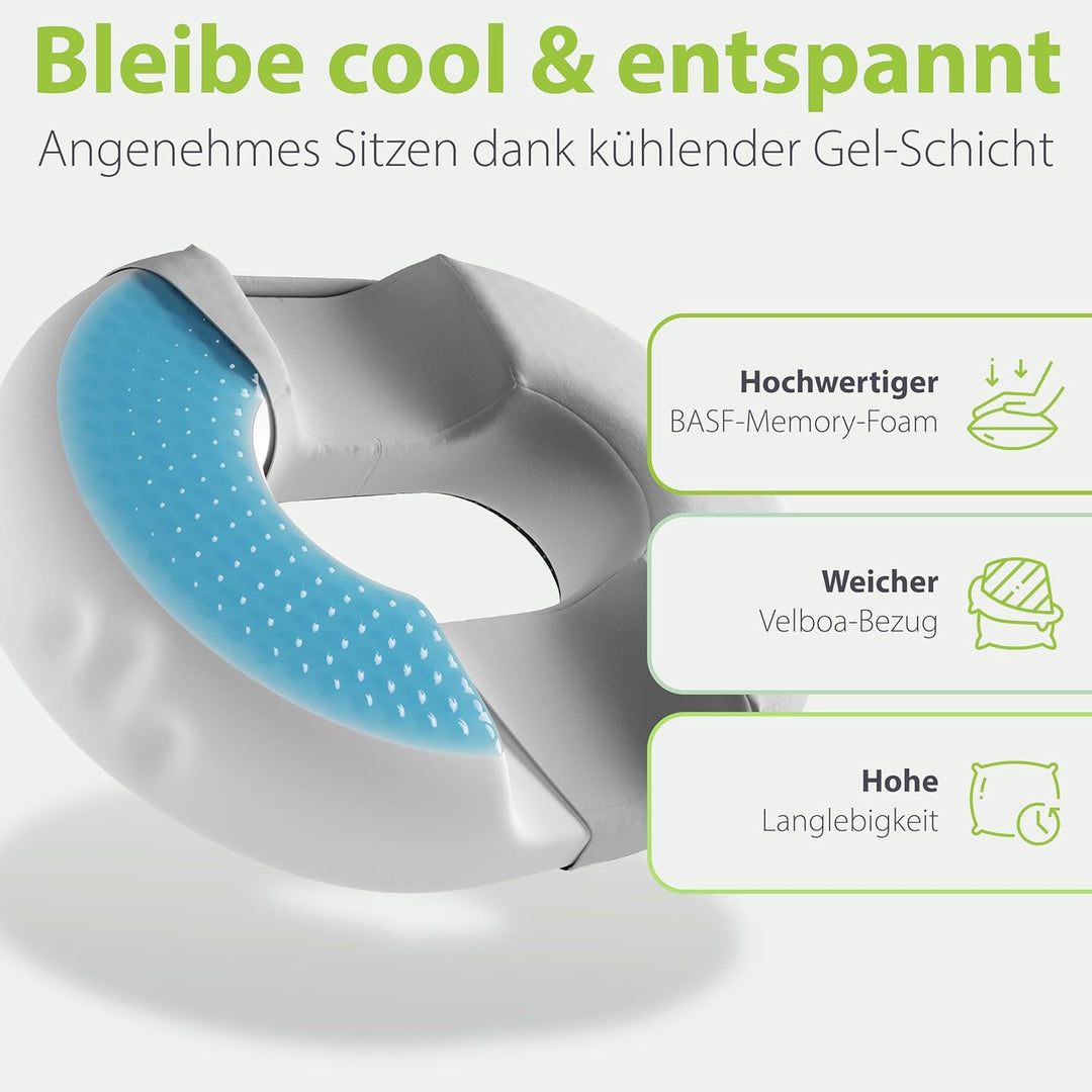 feela.® Orthopädisches Sitzring [3 Härtegrade] – Hämorrhoiden Sitzkissen mit Loch – nach OP &amp; Geburt