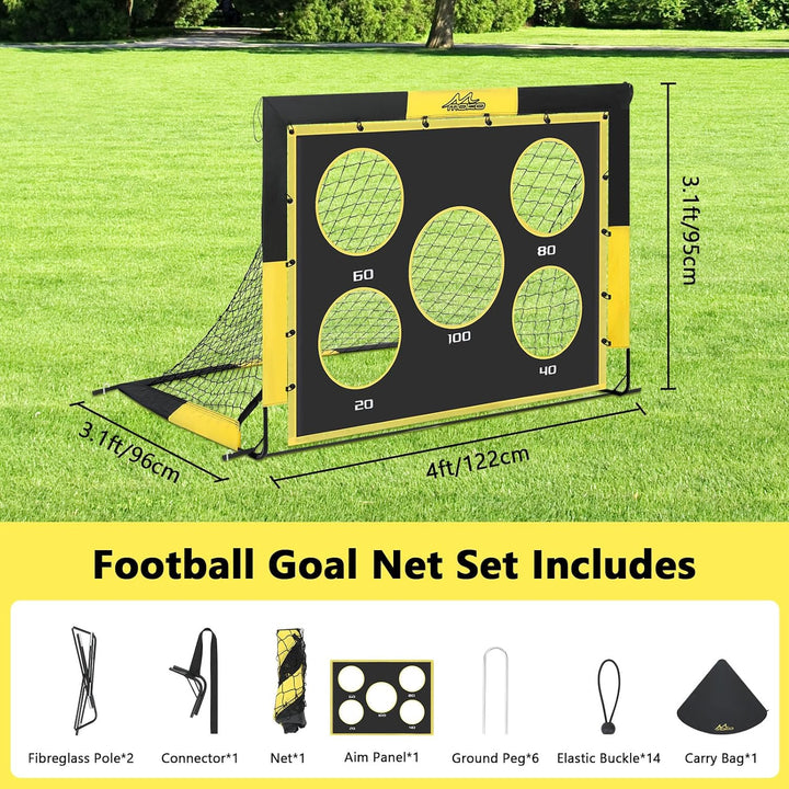 MoKo Fussballtore für den Garten, 150×120 cm Grosses Pop-up-Tornetz mit Zieltafel, Tragbare Fussball