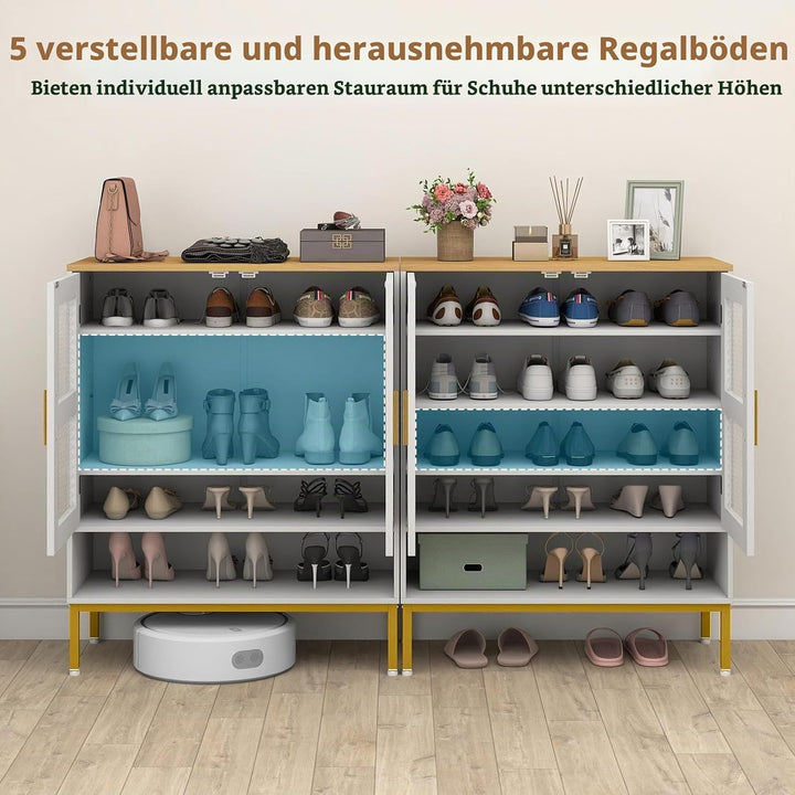 GIANTEX Schuhschrank mit 5 Ebenen, Schuhregal mit verstellbaren Ablagen, freistehende Schuhablage mi