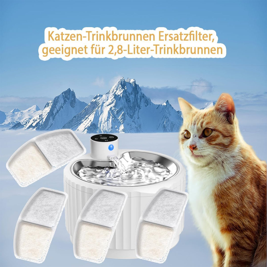 Allein 40 Stück Ersatzfilter für 2.8L Katzenbrunnen für Katze Kabellos, Katzen Trinkbrunnenfilter Se