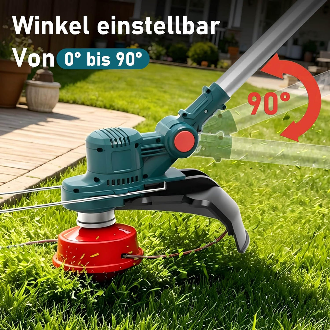 Rasentrimmer mit akku und Unkrautbürste, Kompatibel mit 18V-25V Lithium-Ionen-Akkus(Bürstenloser 750