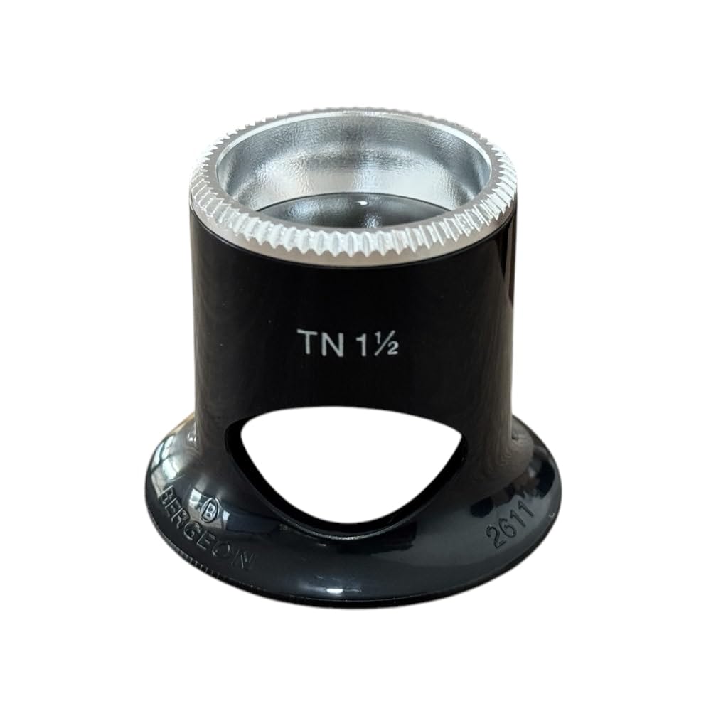 Bergeon 2611-TN 6.7X Uhrmacherlupe Biconvex Air 1.5, Schwarz