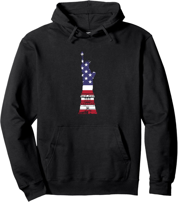 Freiheitsstatue Amerikanische Flagge Pullover Hoodie
