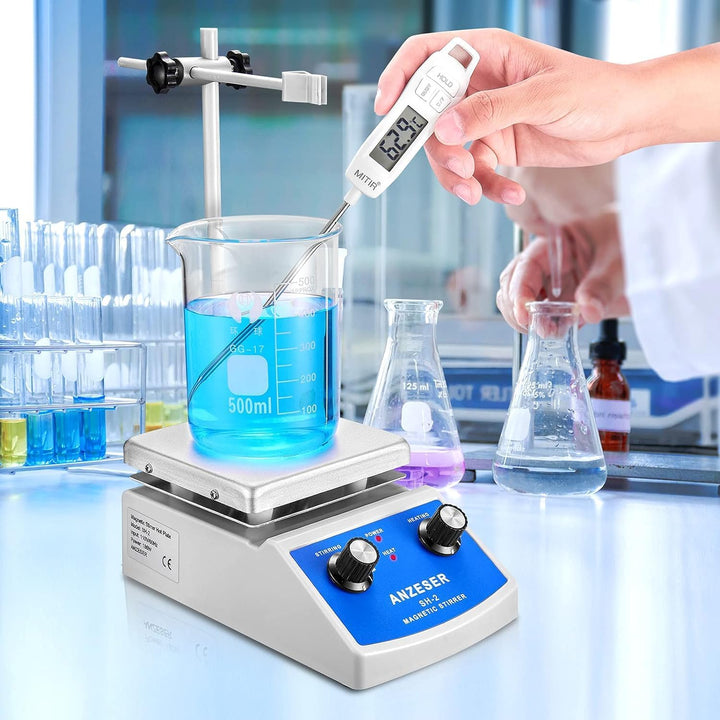 ANZESER Magnetrührer Heizplatte 120x120mm 380°C zum gleichzeitigen Mischen Rühren und Erhitzen