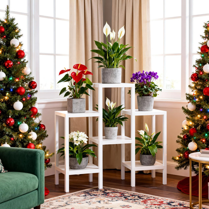 Ribelli 6-Etagen Blumenständer, Pflanzenständer, DIY Standregal, Mehrstöckig Blumenregal, Stapelbar