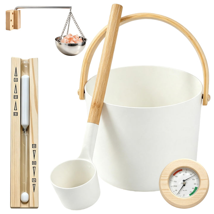Sauna Eimer Set (7 Liter), Hochwertiger Sauna Eimer mit Kelle