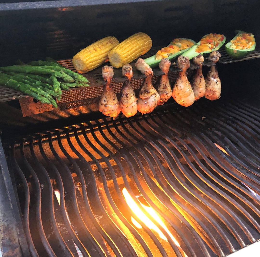 Grillrost.com Das Original Edelstahl Warmhalterost Multi-Station - f. Napoleon Mirage, Prestige, LEX