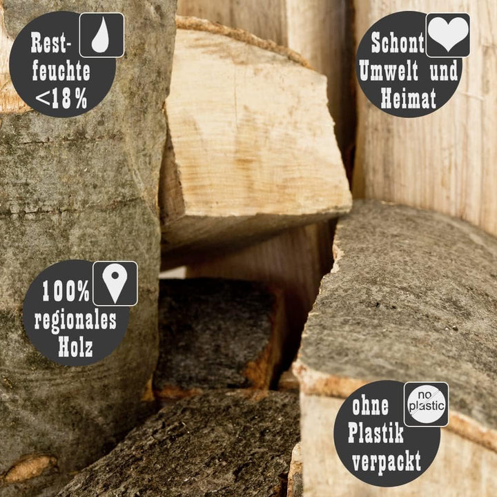 Buche Smoker Holz Räucherholz Brennholz 10-30 kg Buchenholz kammergetrocknet 25 cm Kaminholz Smoke F
