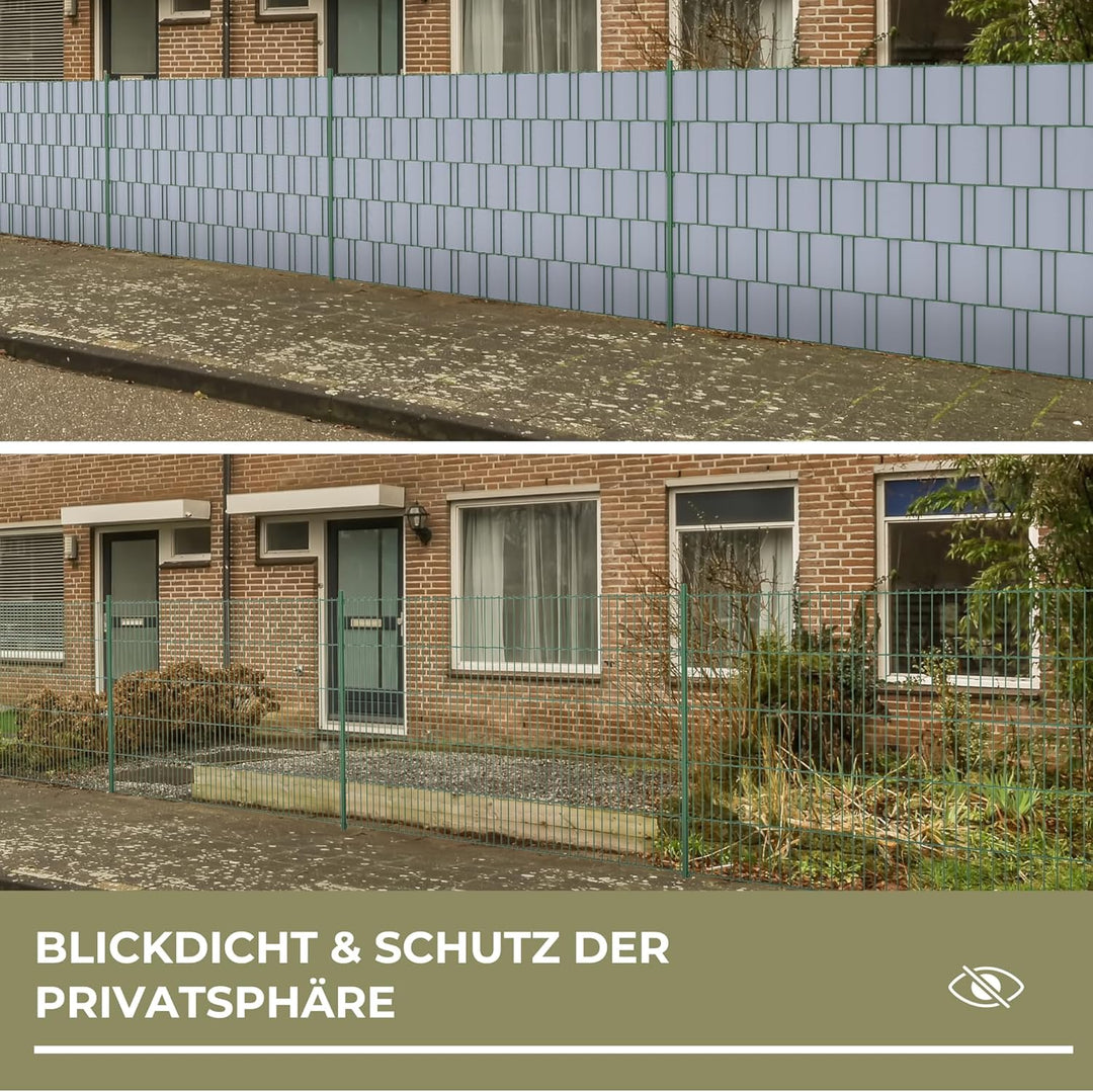 Sichtschutzstreifen Zaun 35 m x 19 cm inkl.20 Clips, PVC Sichtschutz Zaunfolie Sichtschutzstreifen D