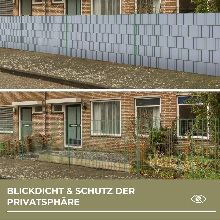 Sichtschutzstreifen Zaun 35 m x 19 cm inkl.20 Clips, PVC Sichtschutz Zaunfolie Sichtschutzstreifen D