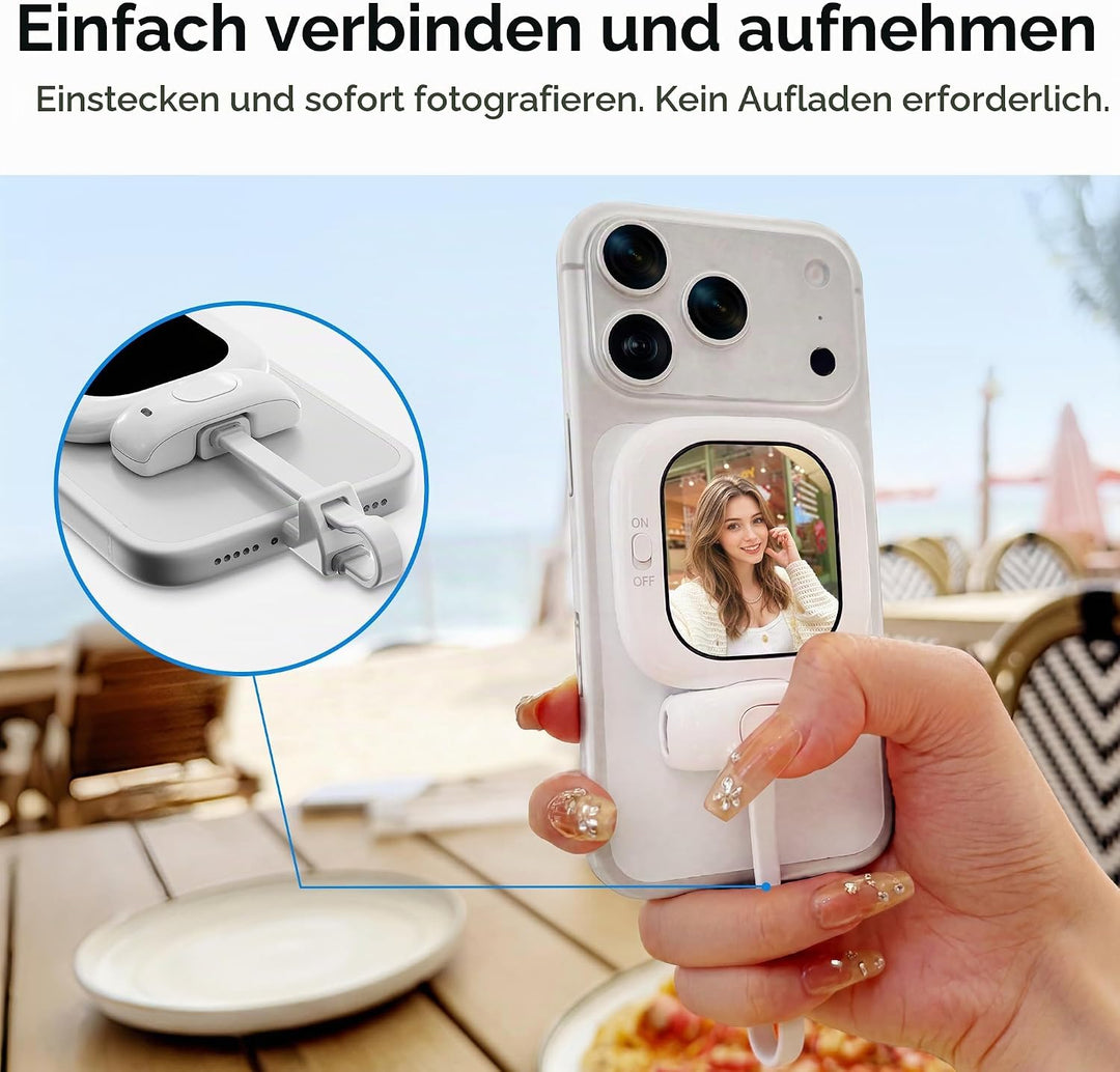 Vlogmate Mini Vlog Selfie Monitor Bildschirm, Telefon Halter Clip Mount für die Rückkamera Selfies/V