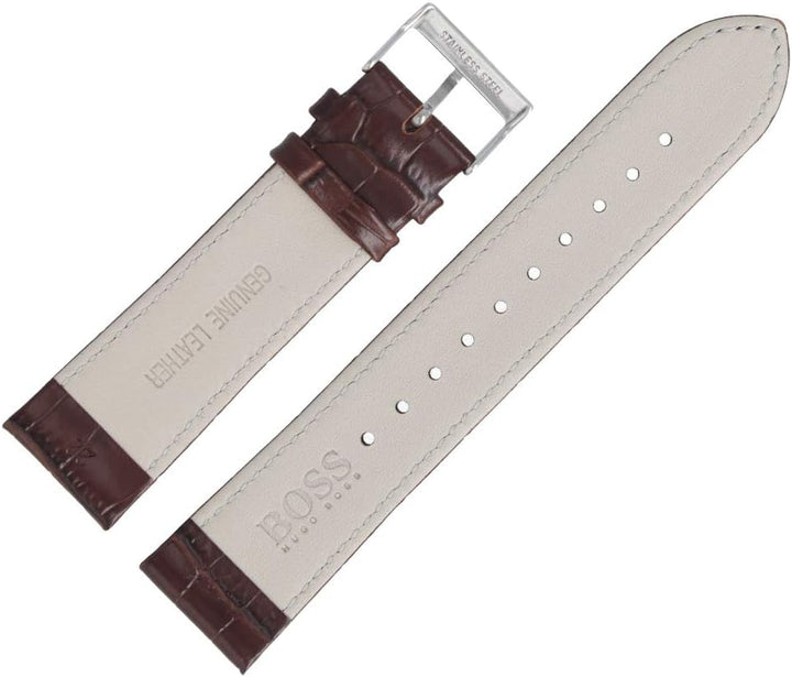 Hugo Boss Uhrenarmband 22mm Leder Braun Kroko - 659302560