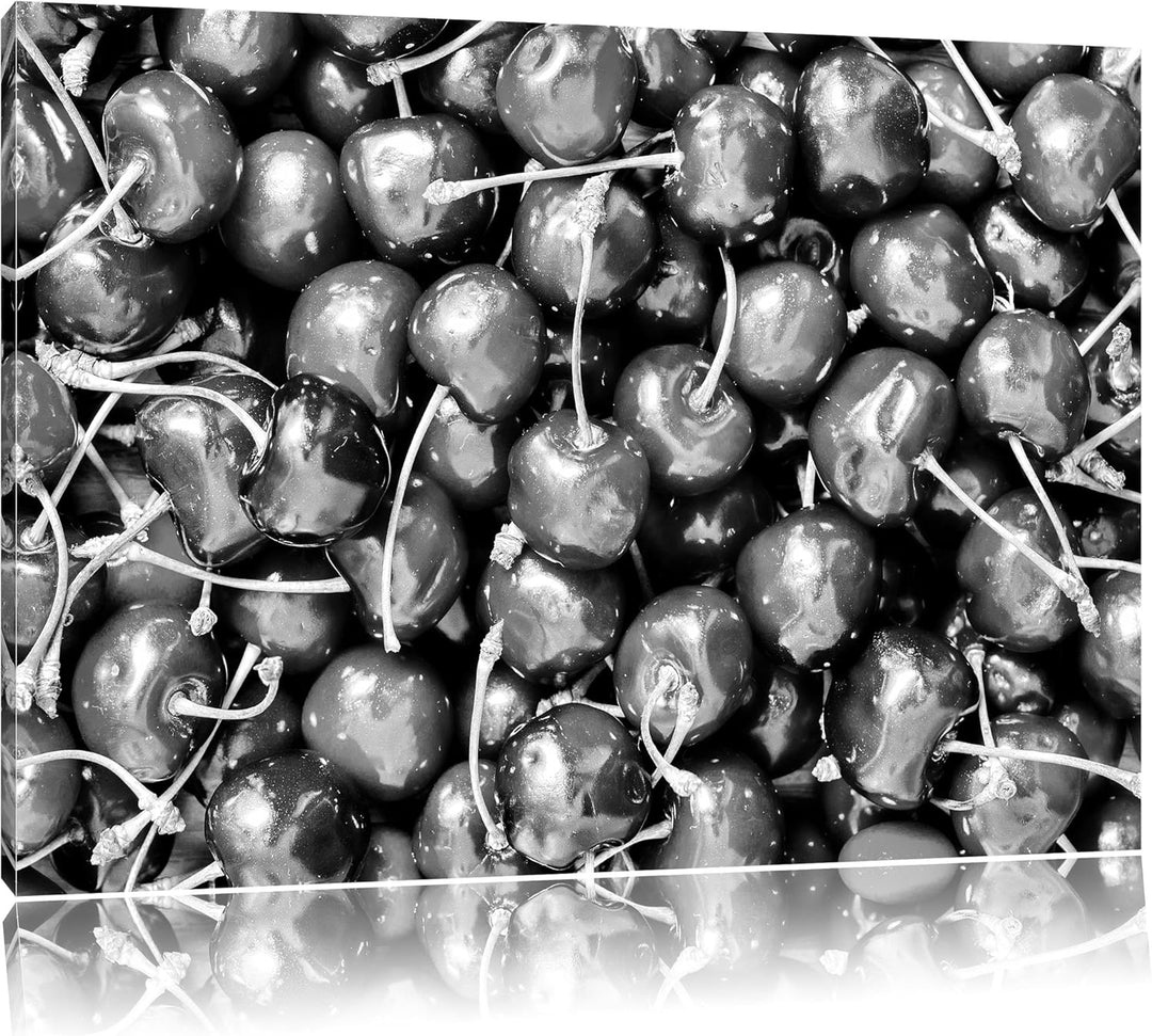 Pixxprint Cherry Kirschen Fruit / 100x70cm Leinwandbild bespannt auf Holzrahmen/Wandbild Kunstdruck