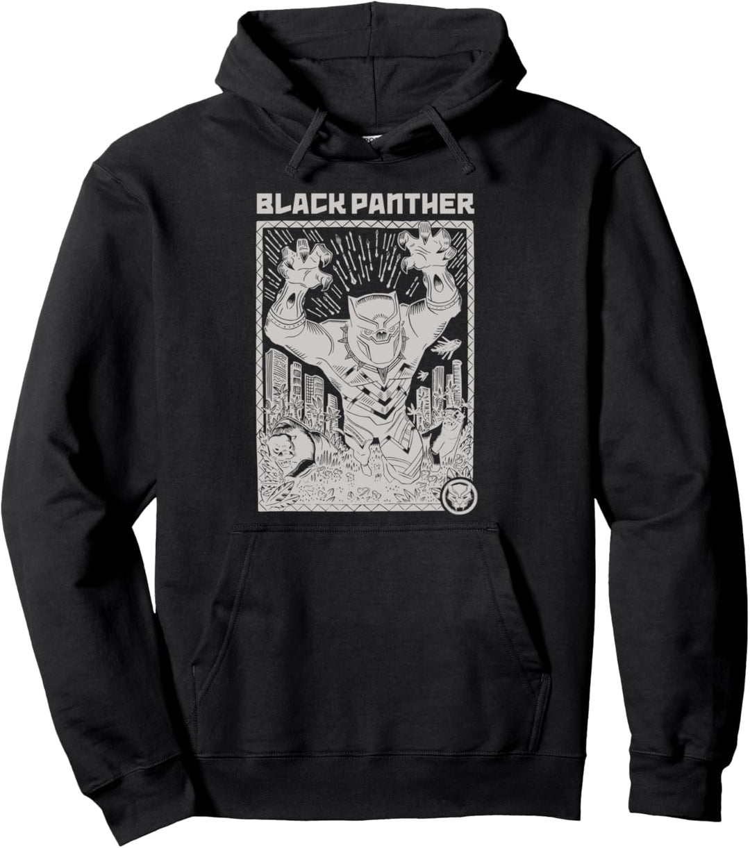 Marvel Black Panther Lino Cut Positive Pullover Hoodie