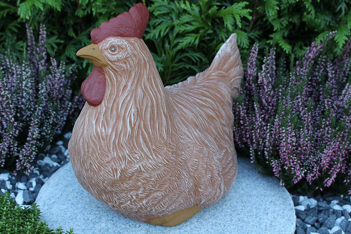 STEINFIGUREN SPICKER Steinfigur Huhn, Henne, Hahn 2er Set 135/3, 180/3 Gartenfigur Steinguss Tierfig
