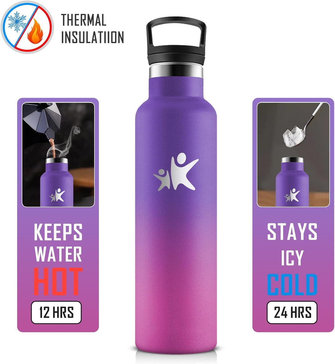KollyKolla Trinkflasche Edelstahl 750ml, Thermoskanne BPA-Frei, Auslaufsichere Isolierflasche Doppel