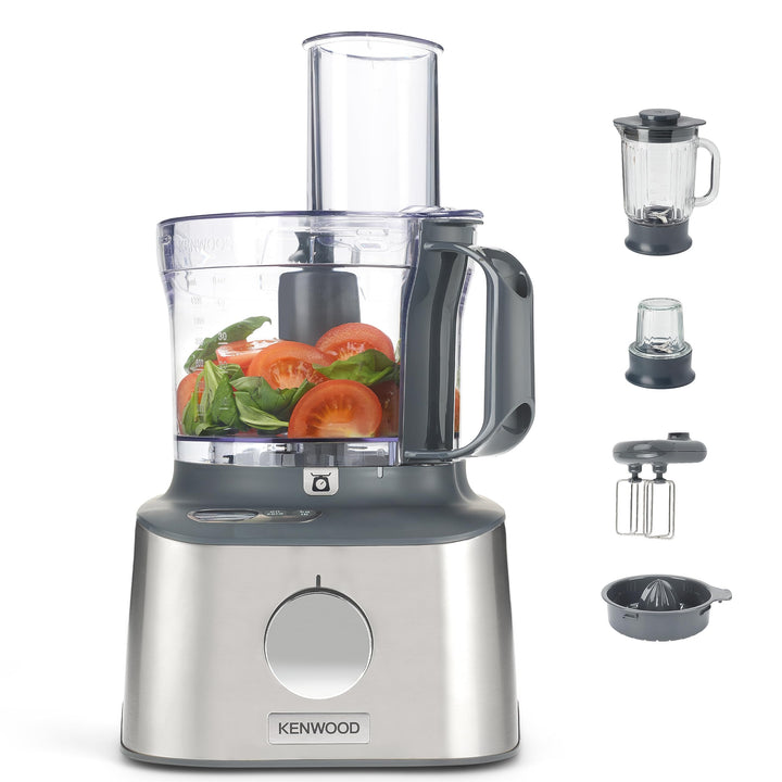 Kenwood Multipro Compact+ FDM313SS Kompakt-Küchenmaschine, 2,1 Liter, Integrierte Waage, Edelstahl M