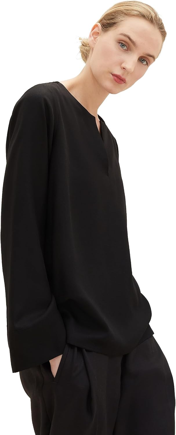 TOM TAILOR Damen 1039142 Bluse (1er Pack) 38 14482 - Deep Black, 38 14482 - Deep Black