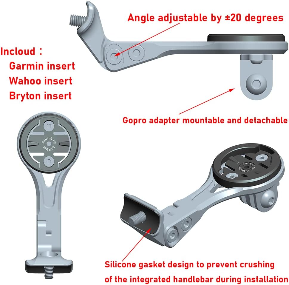 Cestbon Fahrradhalterung für Garmin Edge Wahoo Elemnt Combo Mount für Trek New Madone Integrierter L