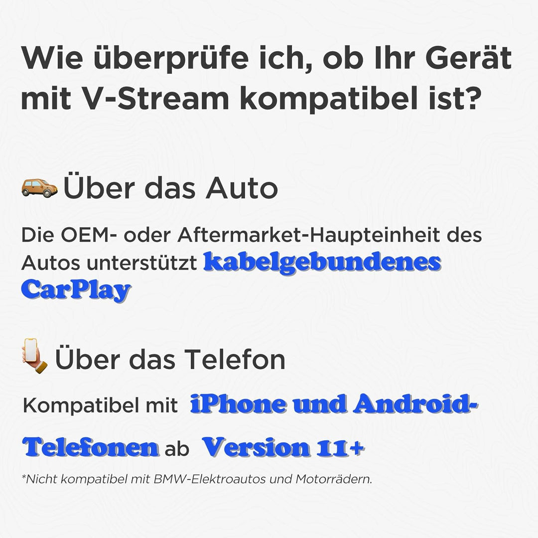 MSXTTLY Mini 3-in-1 Wireless CarPlay Android Auto Adapter, unterstützt Netflix, YouTube, TikTok und