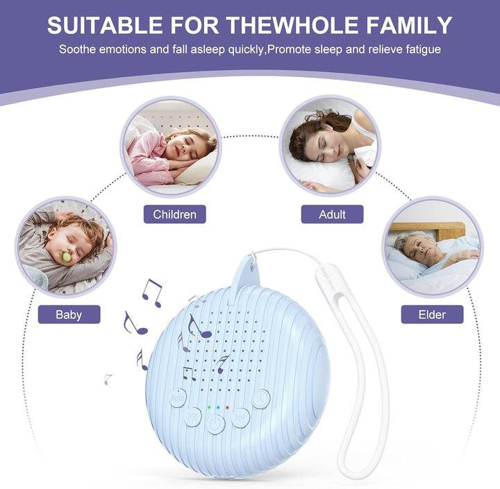Tragbare White Noise Machine, Einschlafhilfe Babys Erwachsene, USB Sound Machine Baby mit 10 Beruhig