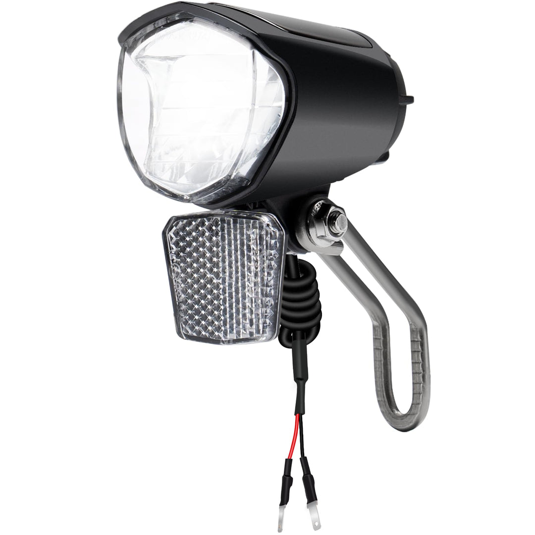 E-Bike Dynamo LED Fahrradlicht 30-100 LUX mit StVZO Zulassung - Fahrradlampe Frontlicht & Scheinwerf