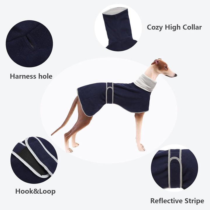 Morezi Winter Hundemantel mit reflektierender Leiste, weiches Polyester-Fleece, verstellbares Band,