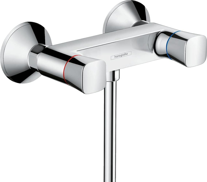 hansgrohe 2-Griff Brausemischer Logis, Aufputz Brausebatterie, Duscharmatur für 1 Funktion, Chrom Ch