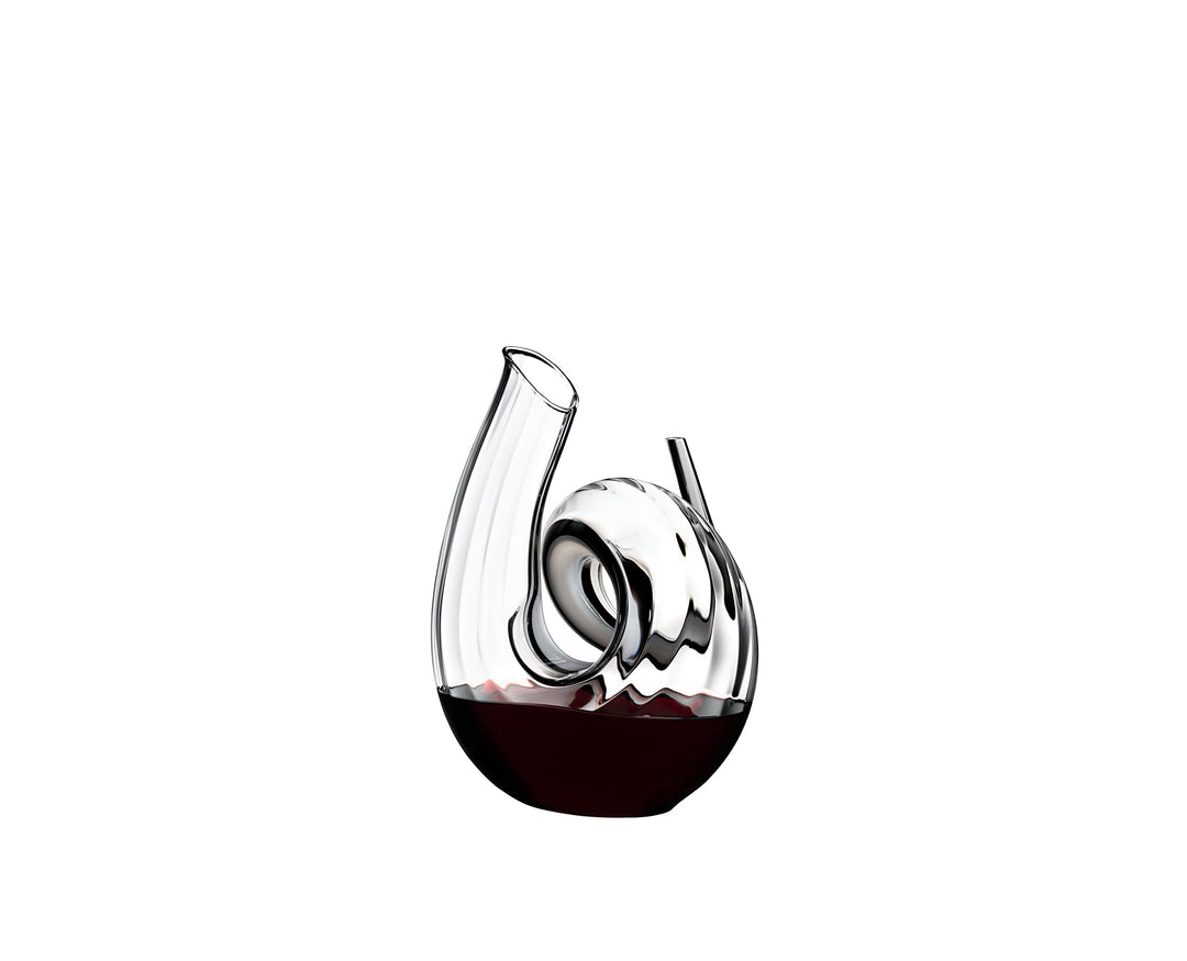 Riedel - Decanter - Dekanter - Weindekanter - Curly Fatto A Mano Black/White/Black Optic - Kristallg