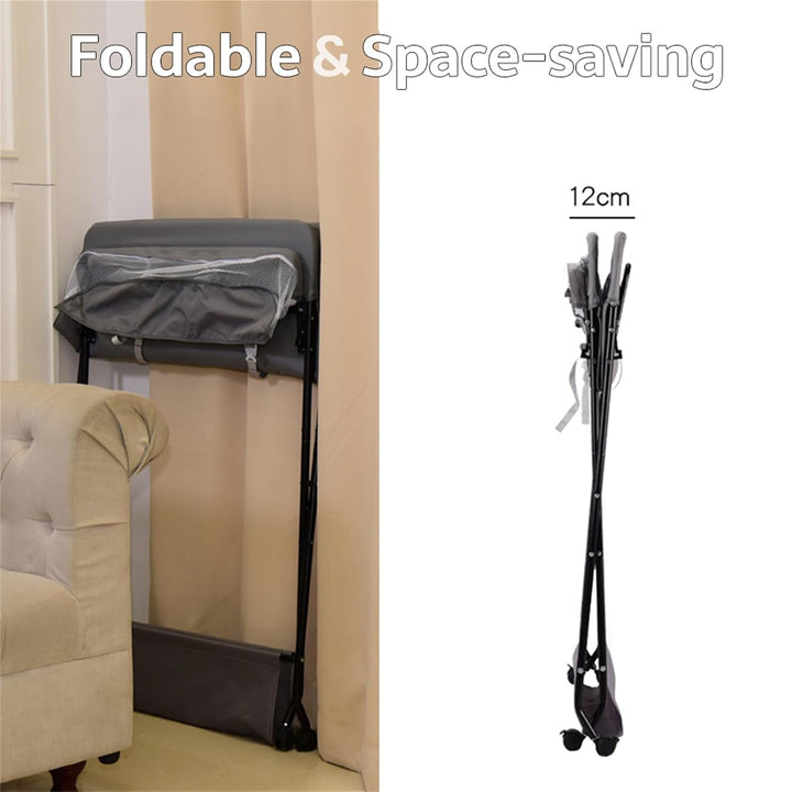 Homewell Baby Wickelkombi Wickelkommode, Mobile Wickeltisch Klappbar, mit Wickelauflage, Sicherheits