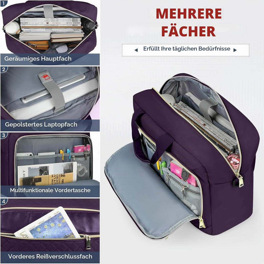 NEWHEY Laptoptasche 17,3 Zoll für Damen Laptop Aktentasche Computertasche Laptop Tasche Business Not