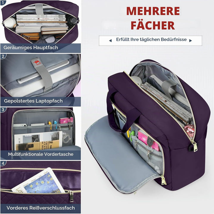 NEWHEY Laptoptasche 17,3 Zoll für Damen Laptop Aktentasche Computertasche Laptop Tasche Business Not