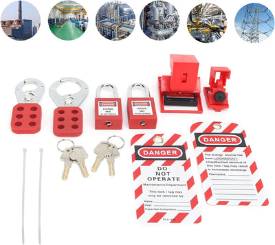 15Pcs Lockout Tagout Kit Sicherheits-Lockout-Vorhängeschlösser Loto Hasps Elektrische Sicherheit Too