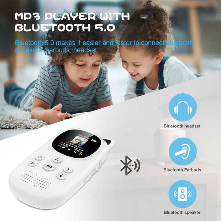 32GB MP3-Player mit Bluetooth 5.0, Oilsky Kinder MP3 Player mit Kopfhörer, 750mAh Tragbarem Sport Mp