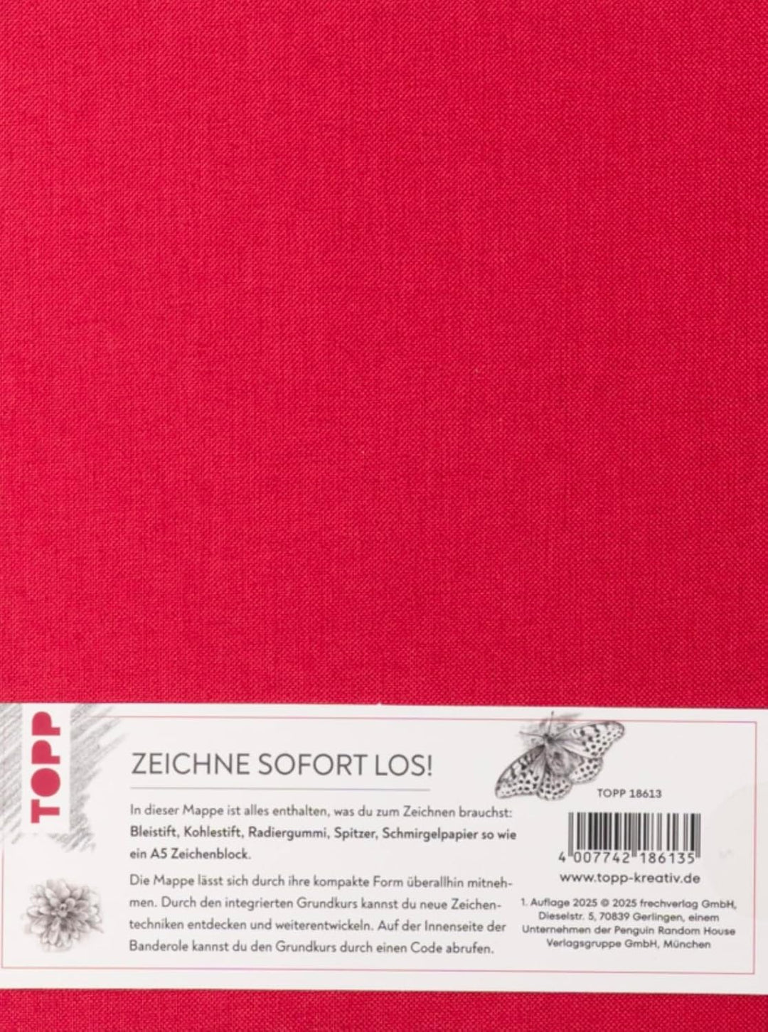 Die Kunst des Zeichnens – Zeichenmappe to go: Mappe für Zeichenutensilien, Zeichenblock A5 (60 Seite