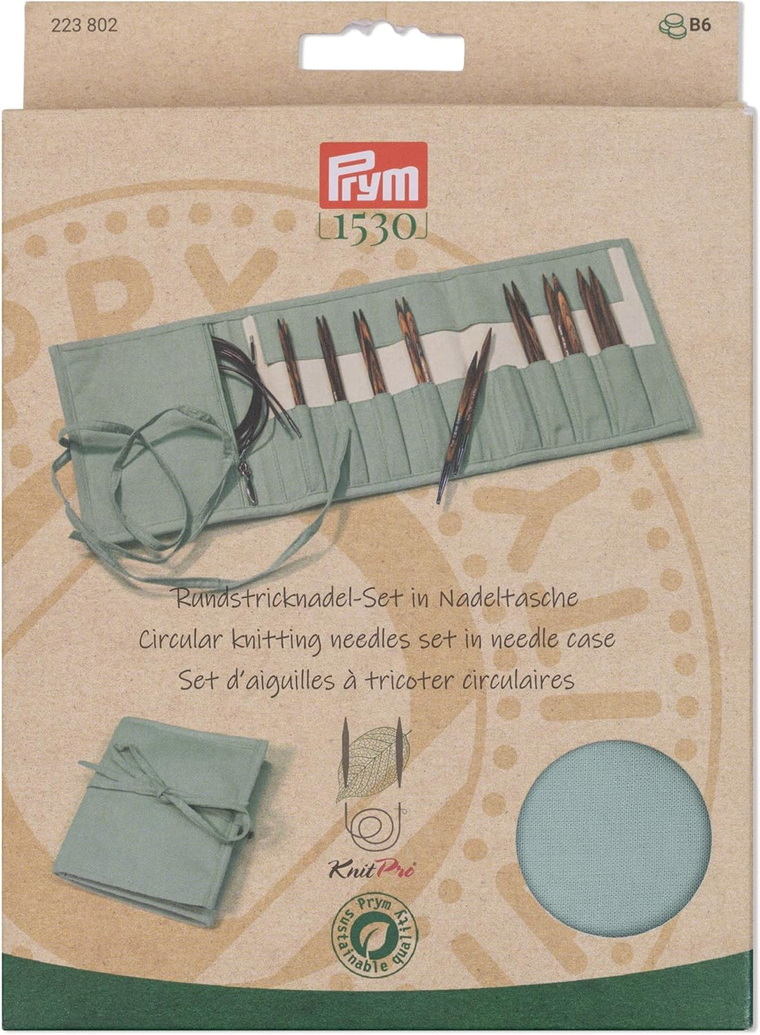 Prym 223802 Rundstricknadel Set Natural petrol 3,5-8