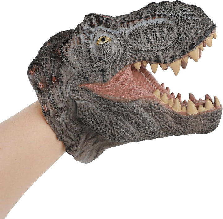 Realistisches Dinosaurier Handpuppe Kopf – T-Rex Puppenspielzeug aus Gummi für Kinder &amp; Erwachsene –