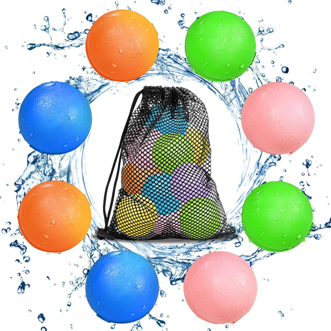 Smasiagon 8 Stück Wiederverwendbare Wasserbomben Selbstschliessend, Schnell befüllbare Silikon Sprit