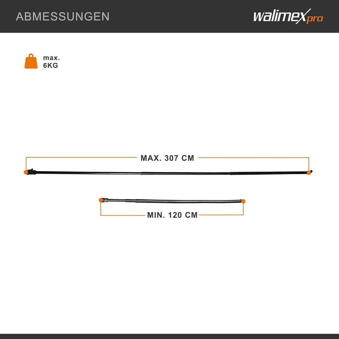 Walimex pro 15228 Teleskop Hintergrundstange (120-307 cm) 120-307 cm