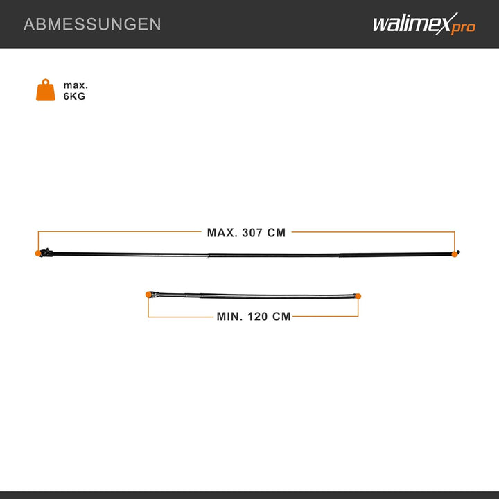 Walimex pro 15228 Teleskop Hintergrundstange (120-307 cm) 120-307 cm