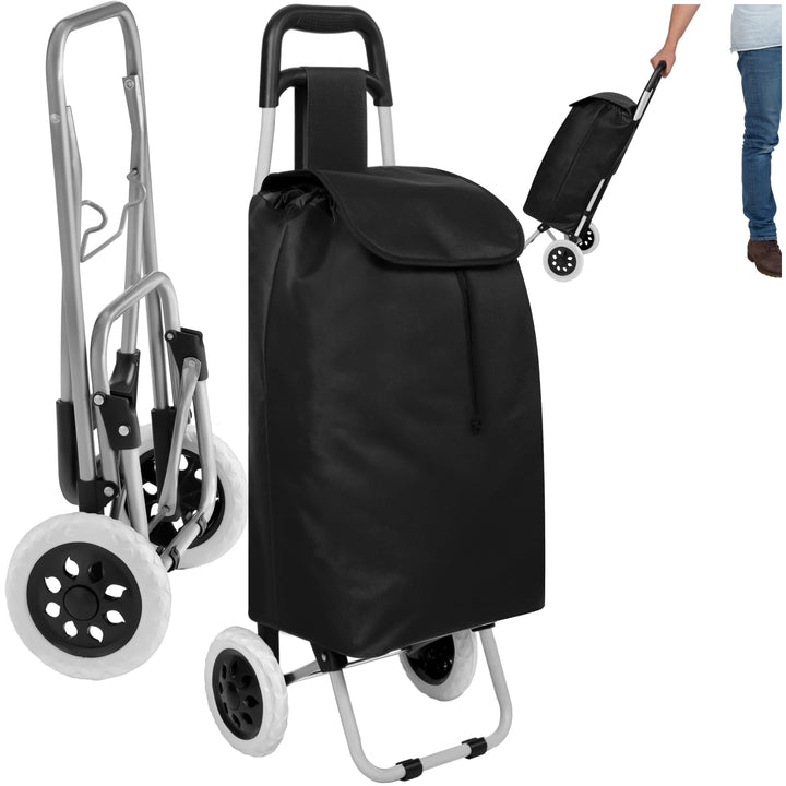 TecTake Einkaufstrolley Einkaufsroller klappbar - Diverse Farben - (Schwarz | Nr. 401270)