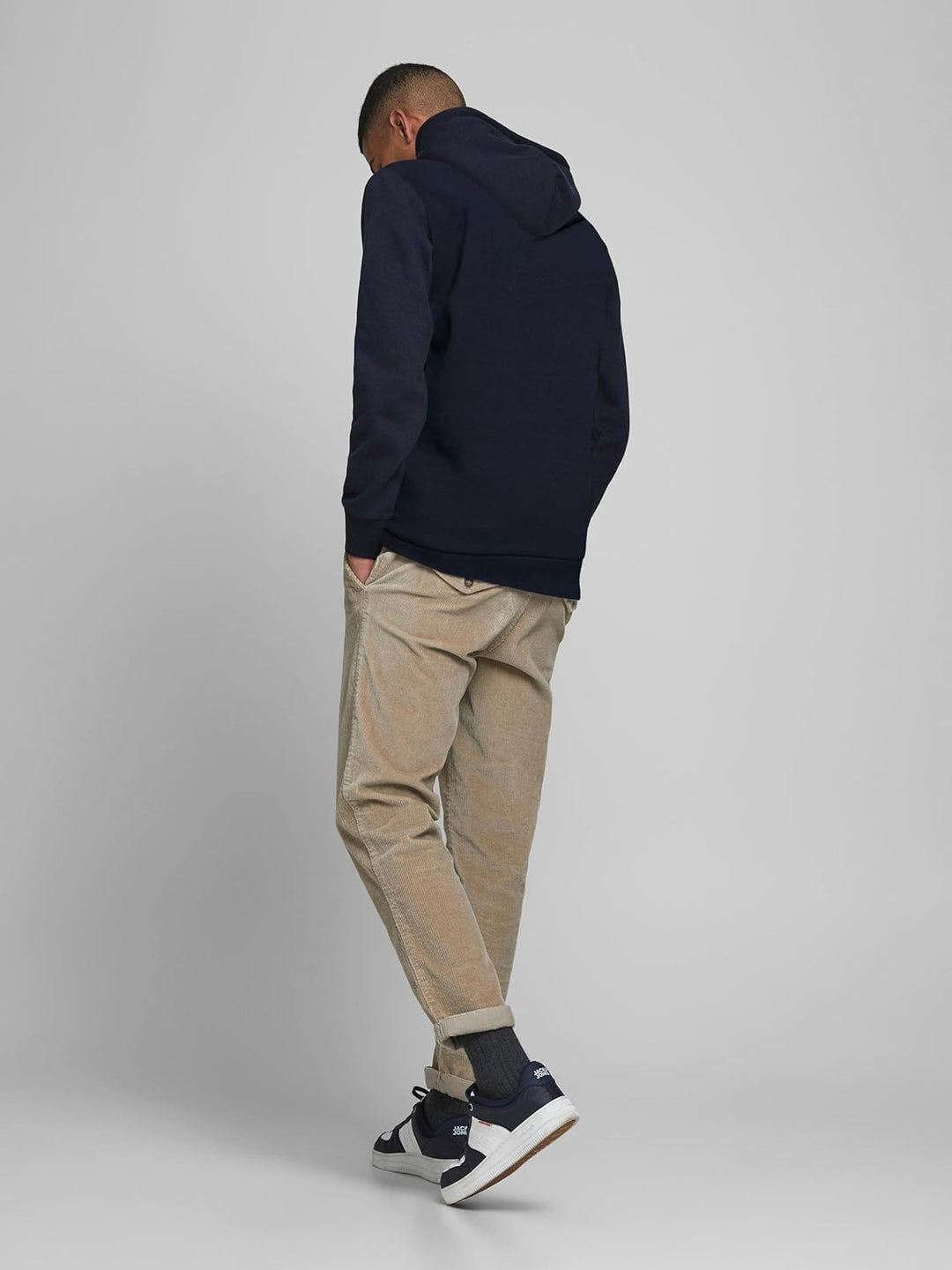 JACK & JONES Herren Warmer Print Hoodie Logo Sweater Pullover Basic Kapuzen Sweatshirt JJELOGO S Bla