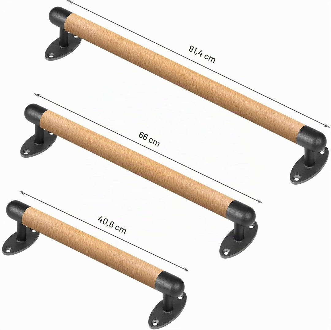SELEWARE 26 Zoll Holz Handlauf Indoor-Treppen Handlauf Wandmontage Handlauf w/robuste Metall-Halteru