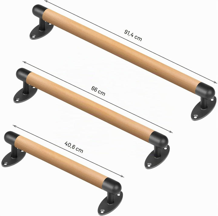 SELEWARE 26 Zoll Holz Handlauf Indoor-Treppen Handlauf Wandmontage Handlauf w/robuste Metall-Halteru