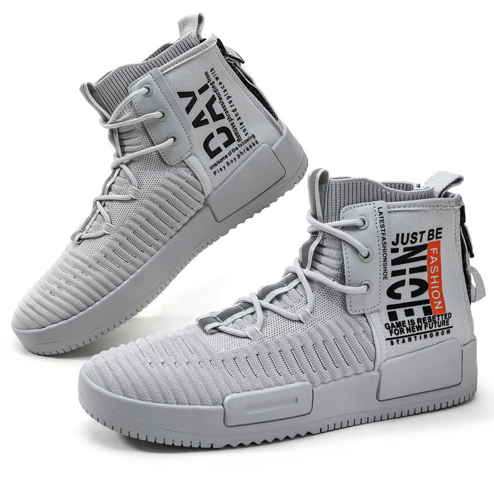 FUSHITON Herren Sportschuhe High Top Turnschuhe Mode Freizeitschuhe Draussen Laufschuhe Sneakers Lei